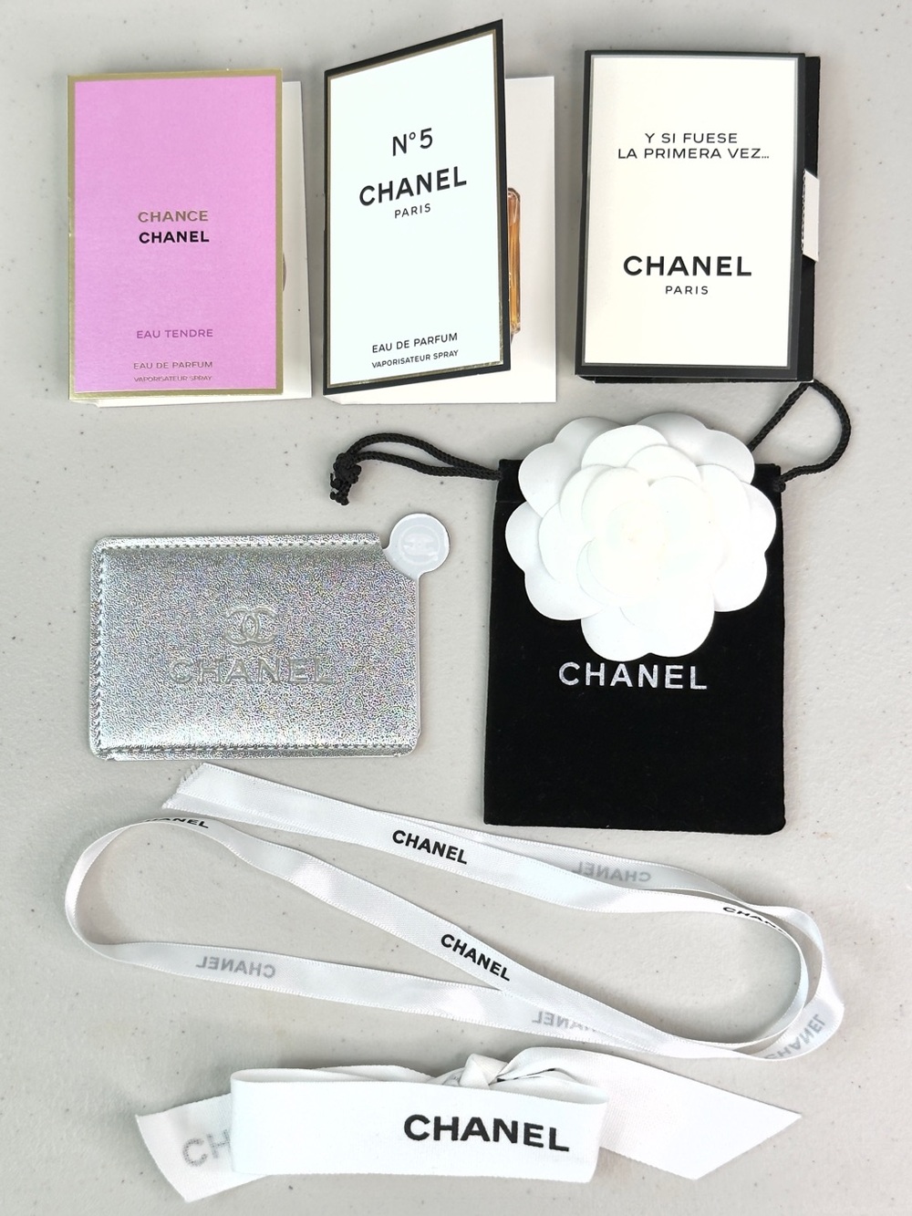 Luxury Beauty Accessories Bundle w/ Authentic CHANEL Samples